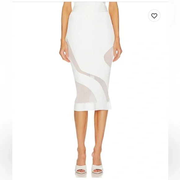 NWT Herve Lager Opaque sheer rib mock top in white XS [Top only] - Picture 5 of 11